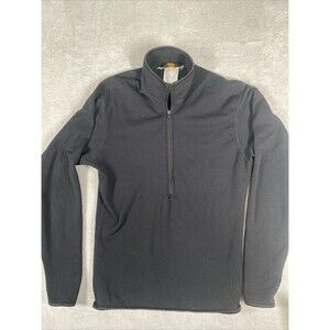 REI Pullover Base Layer Top Womens Large Black 1/4 Zip Fleece Long Sleeve